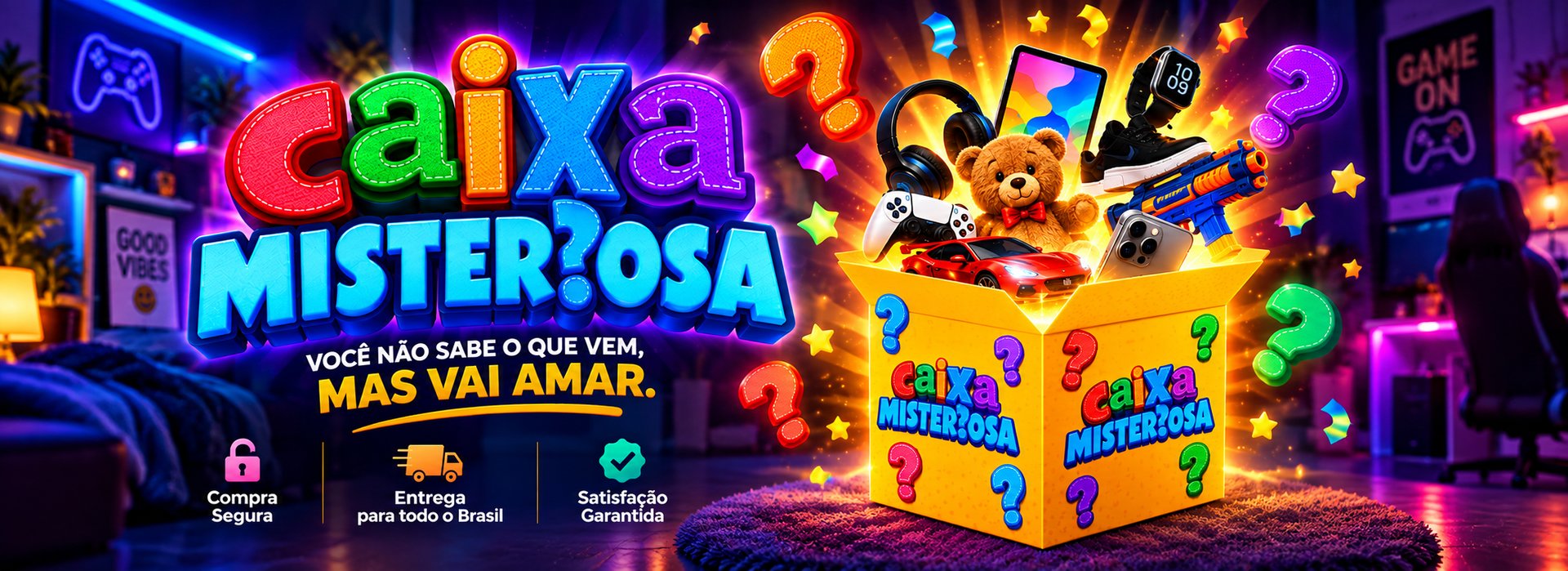 Caixa Misteriosa — Você não sabe o que vem, mas vai amar. Compra segura, entrega para todo o Brasil, satisfação garantida.